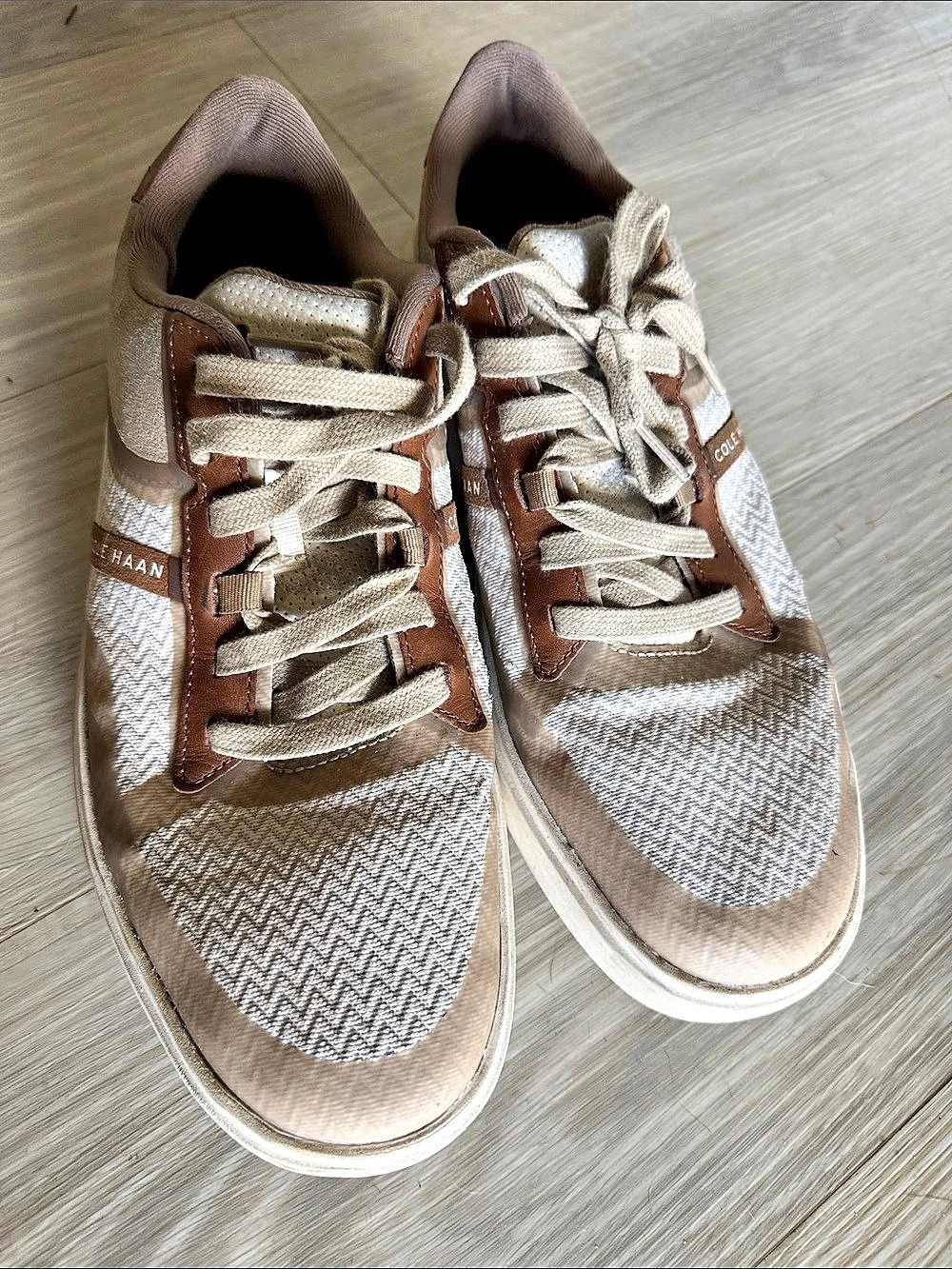Cole Haan Grand Crosscourt Sneaker Geometric Sneakers Brown & White